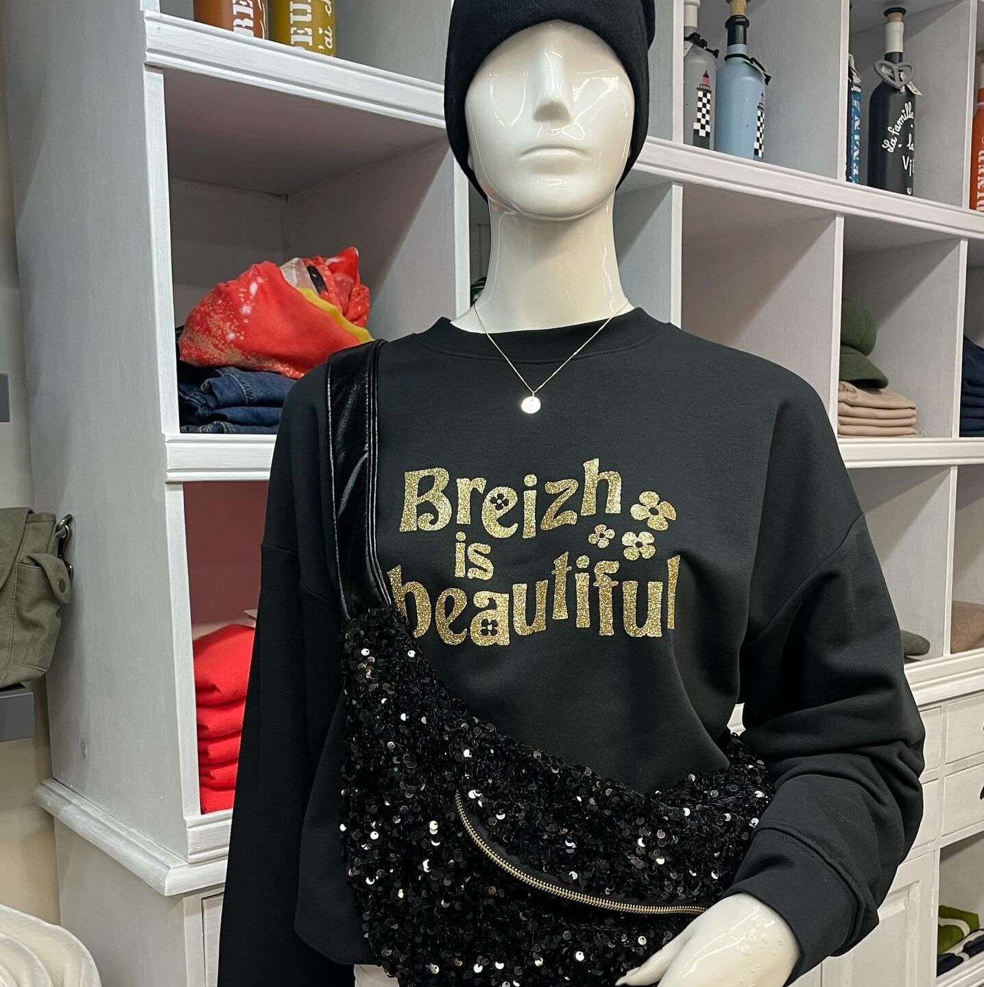 Boutique 7 Bis Histoire de Mode - Pont-Aven - Sweat Noir Isa Breizh