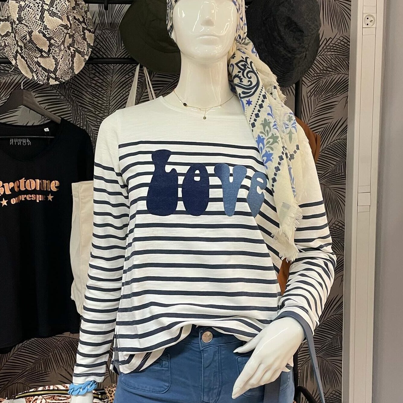 Boutique 7 Bis Histoire de Mode - Pont-Aven - Tee-shirt Bleu Marinière