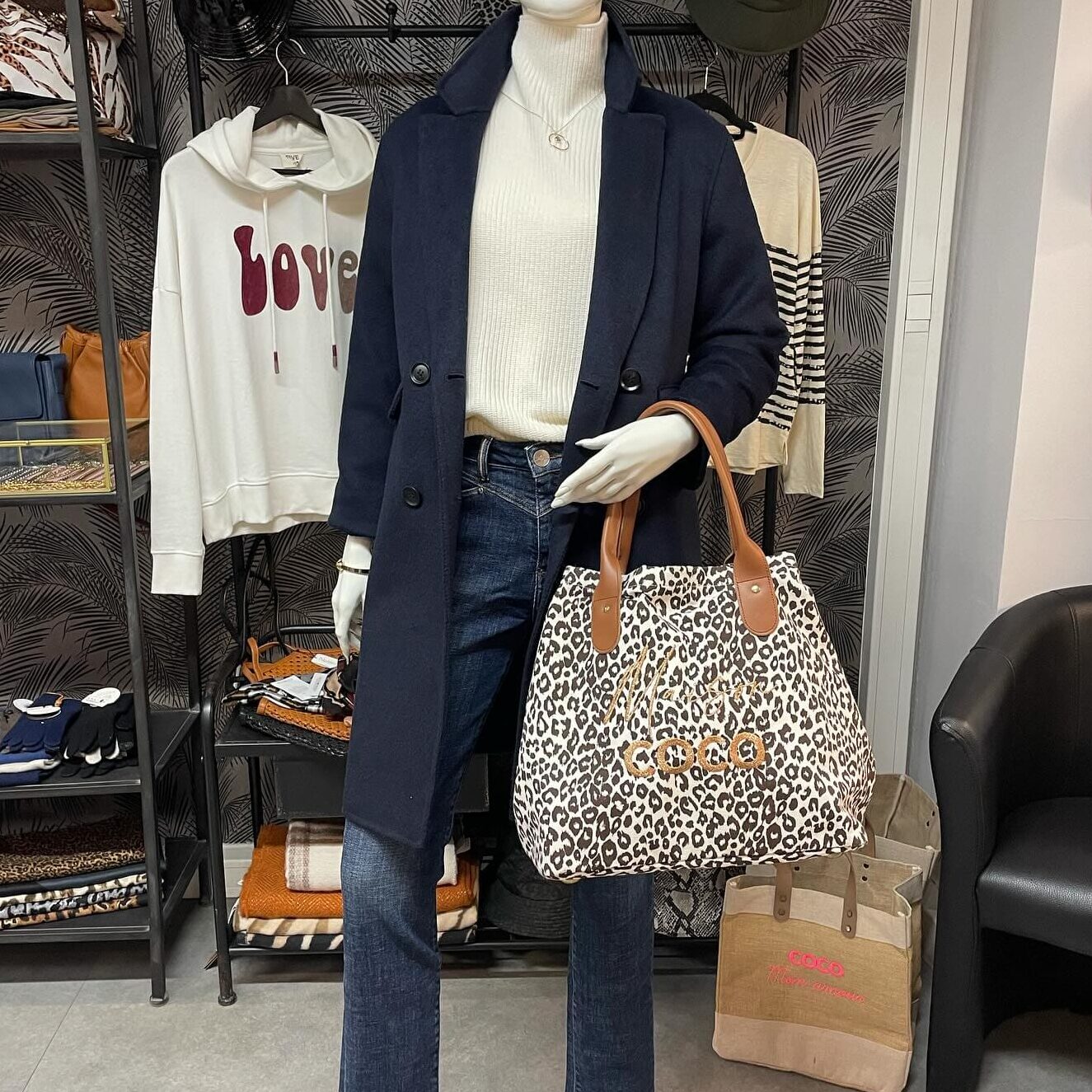 Boutique 7 Bis Histoire de Mode - Pont-Aven - Manteau Bleu Maxine