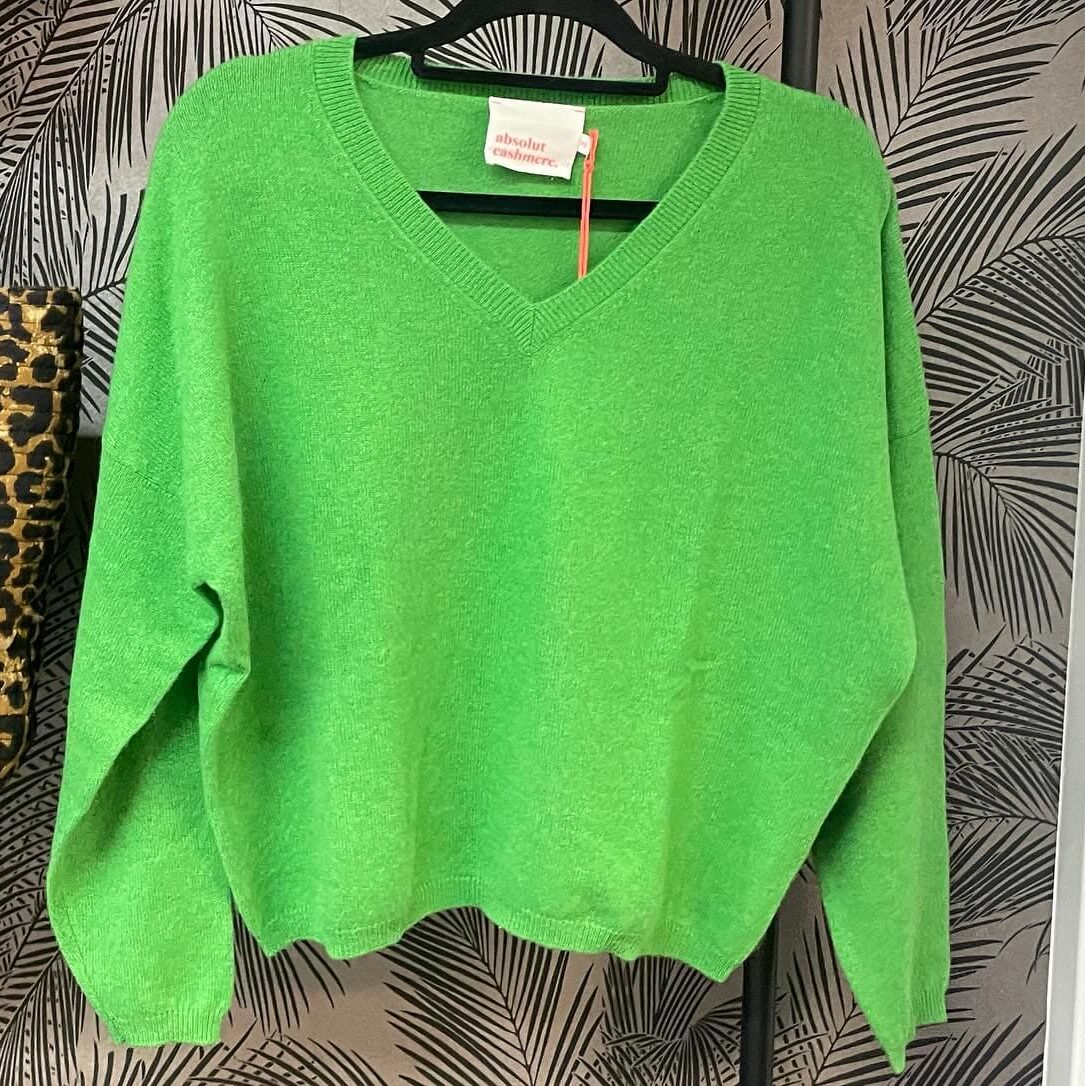 Boutique 7 Bis Histoire de Mode - Pont-Aven - Pull Cachemire Vert Col