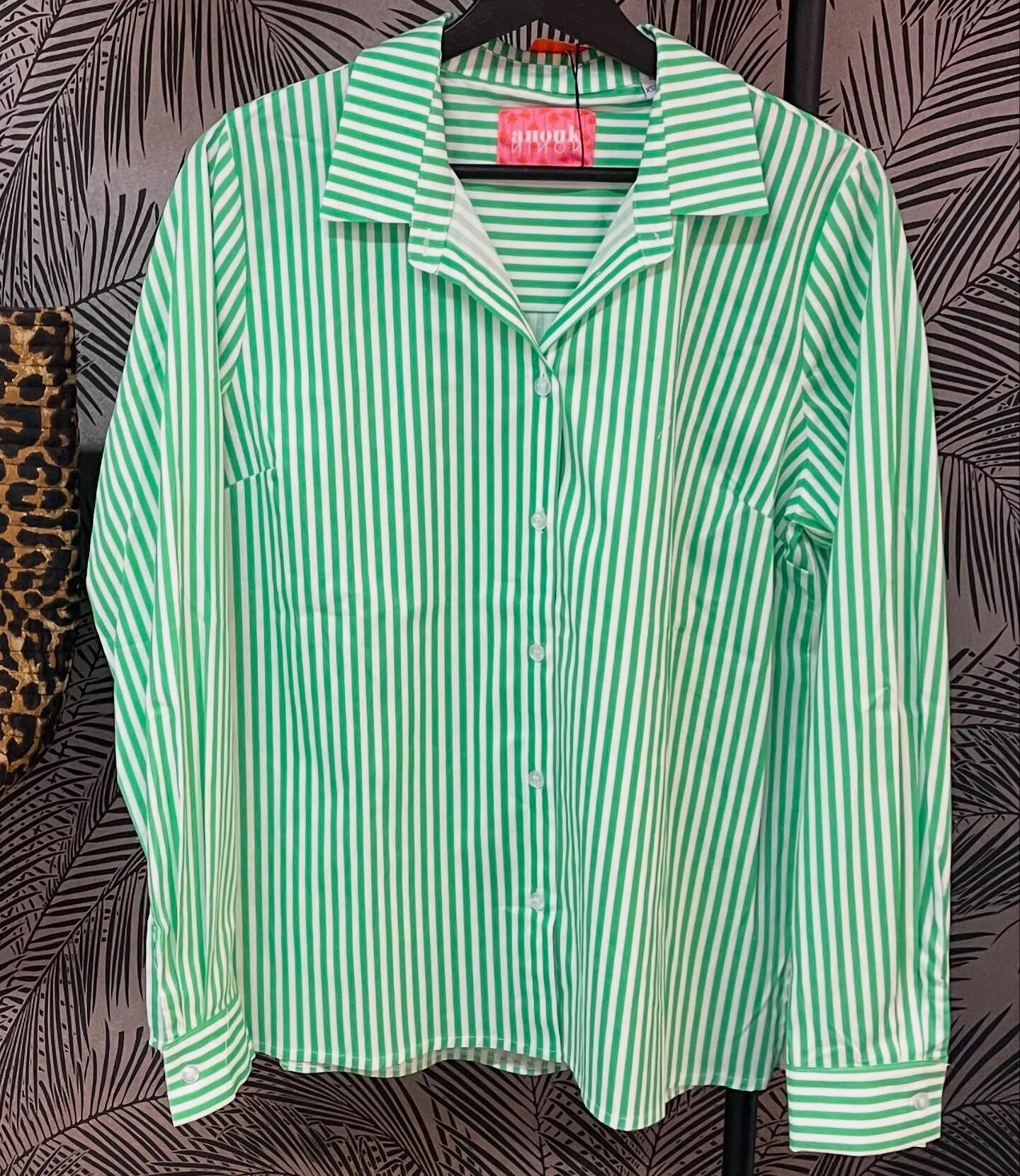Boutique 7 Bis Histoire de Mode - Pont-Aven - Chemise Verte Rayée Cora