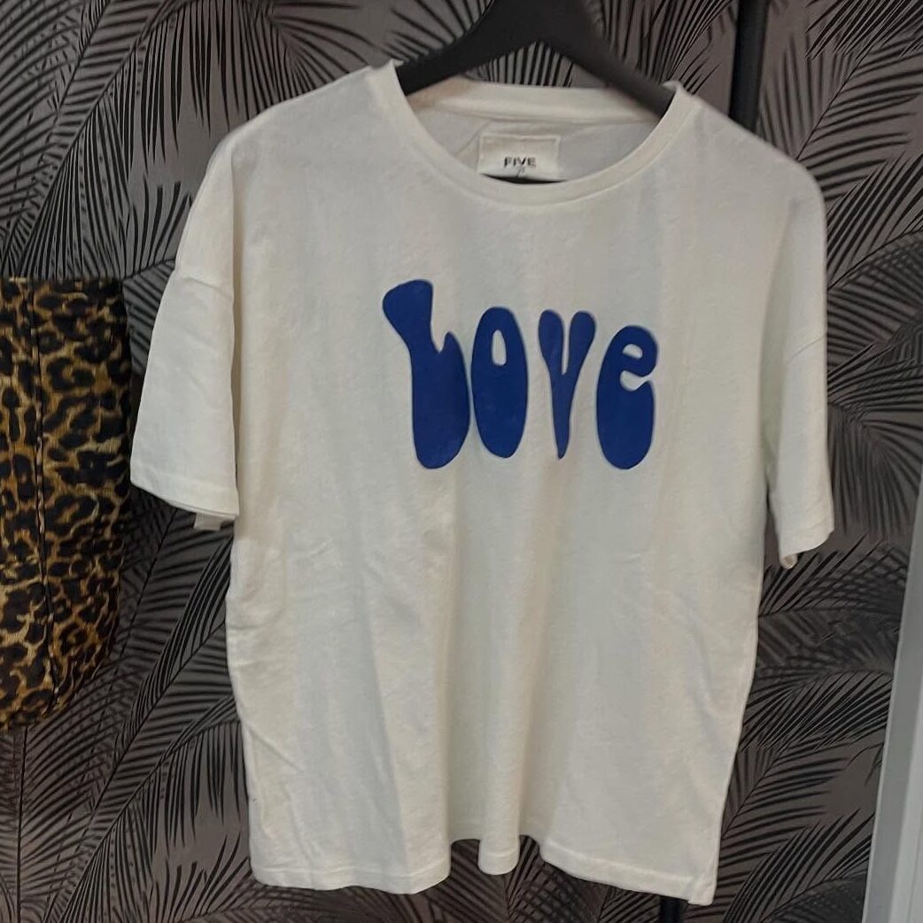 Boutique 7 Bis Histoire de Mode - Pont-Aven - Tee-shirt Blanc Love Bleu