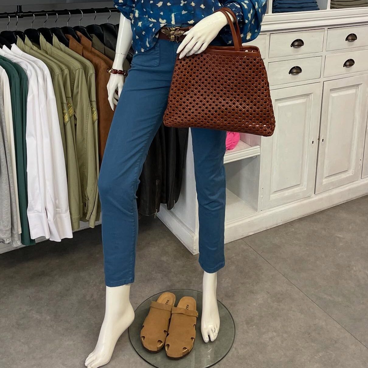 Boutique 7 Bis Histoire de Mode - Pont-Aven - Pantalon Bleu Clara