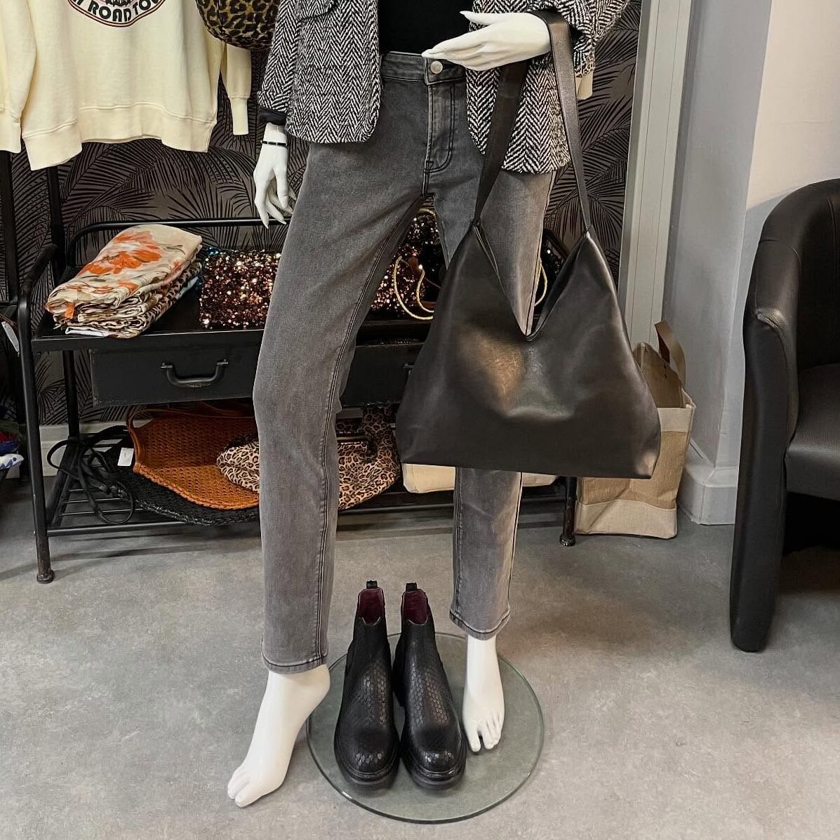 Boutique 7 Bis Histoire de Mode - Pont-Aven - Pantalon Gris The Birkin